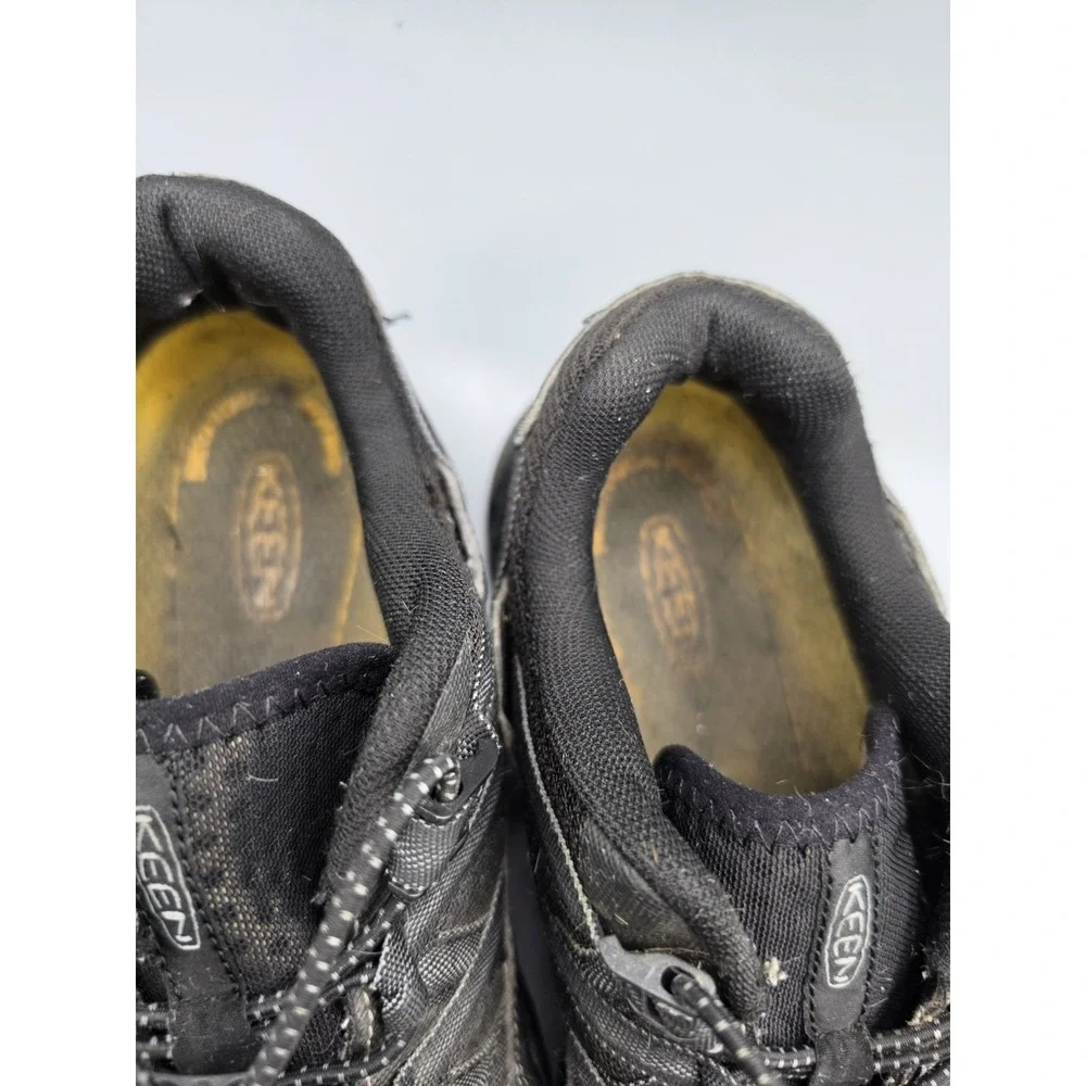 KEEN ASTM F2413-11 Men's 10D Black Safety Work Shoes Slip Resistant Quick Lace